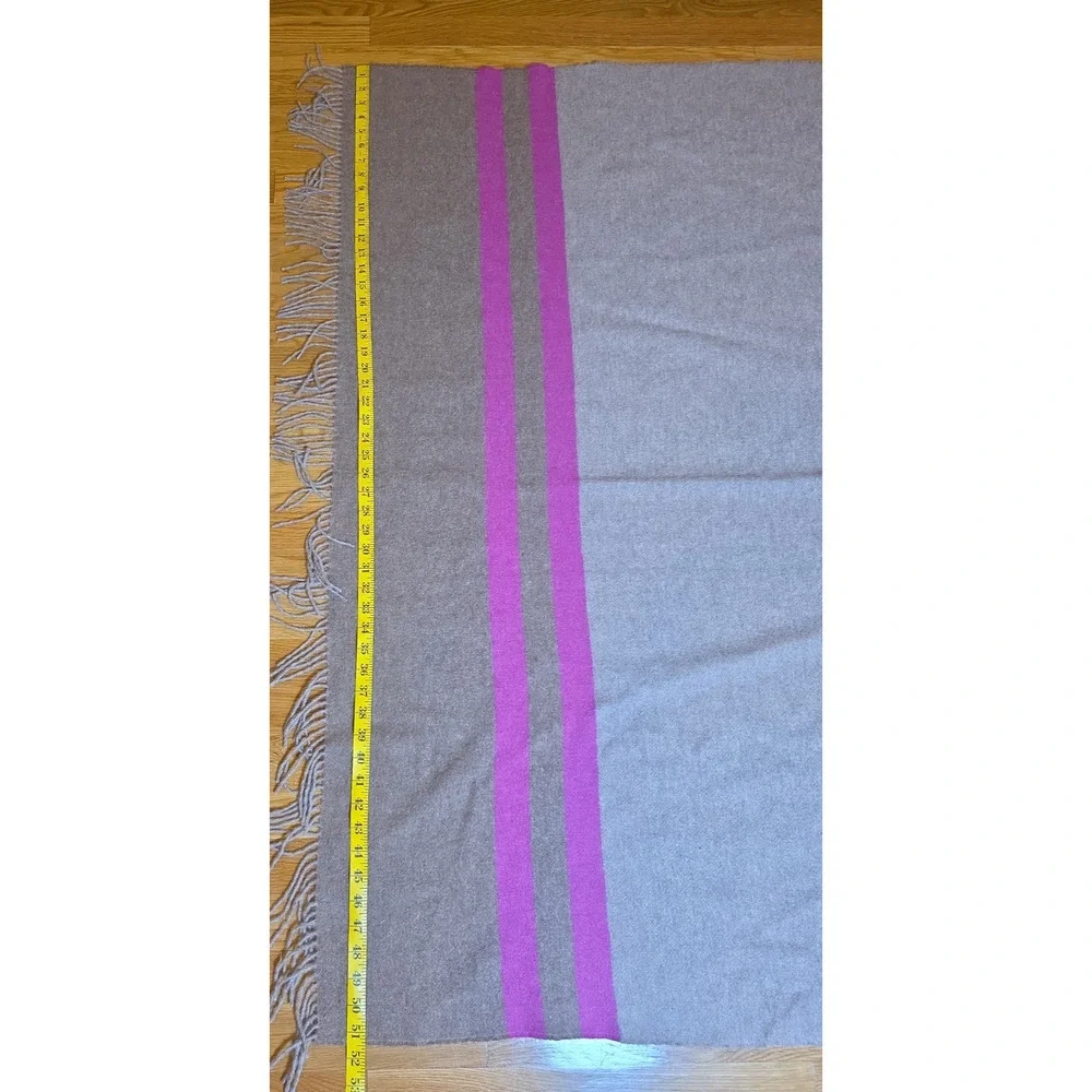 Alicia Adams Alpaca Throw Camel Hot Pink Stripe Fringe Equestrian Peru 51x63